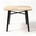 Wooden square table with black metal legs 80 x 80 x 75cm for dining or home use