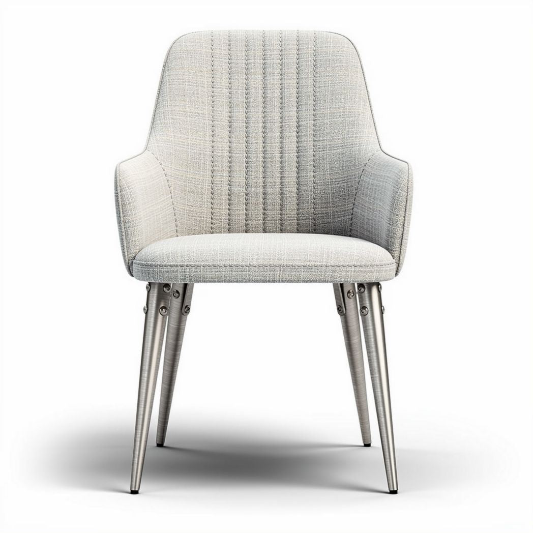 Fabric accent chair with metal legs in light gray dimensions 50 x 60 x 85cm