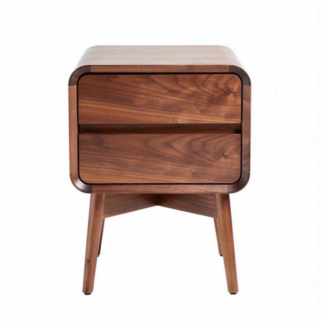 Wooden nightstand with two drawers and sleek design 40 x 40 x 50cm